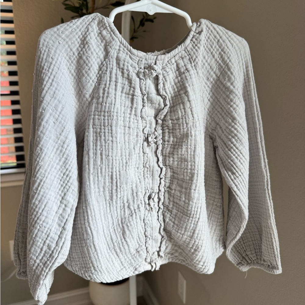 Zara Kids Gray Textured Blouse